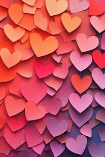缤纷爱心图案背景