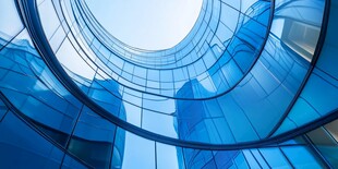 现代玻璃建筑仰视景观