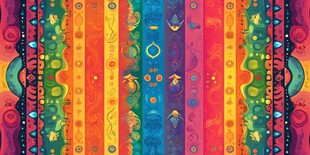 多彩条纹民族风装饰图案