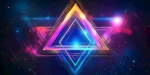 炫彩三角科幻光影背景图