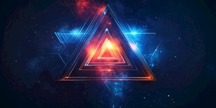 炫彩三角科技感光影图案