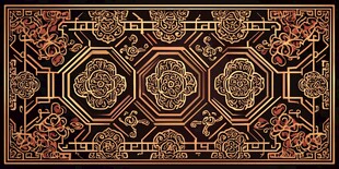 中式传统几何花纹地毯图案