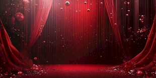 红色浪漫舞台场景背景