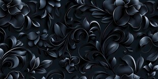 黑色花卉立体花纹背景图