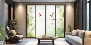 中式客厅 竹影飞鸟雅致空间