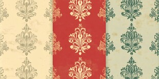 三色华丽欧式花纹壁纸