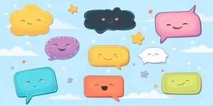 可爱表情对话气泡集合