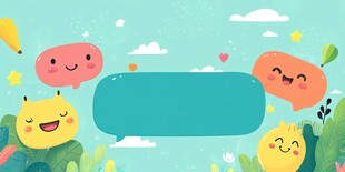 可爱卡通角色的欢乐场景