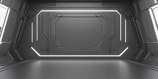 未来科幻风的空旷舱室空间