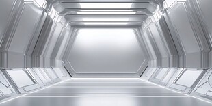 未来感科幻太空舱内部