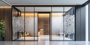 现代简约玻璃隔断办公空间