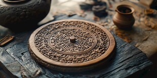 古朴雕花圆盘 尽显工艺之美