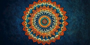 绚丽曼陀罗图案背景艺术