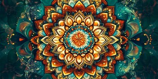 绚丽曼陀罗花纹艺术图案