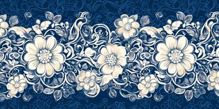 蓝底白花精致花纹图案