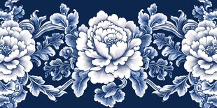 青花瓷牡丹花纹饰图案