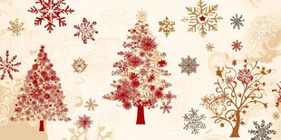 圣诞雪花树木装饰图案