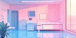 梦幻粉色调的温馨病房空间