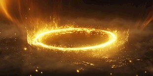 金色火焰光环特效场景