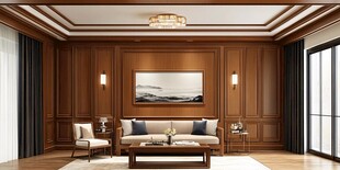 中式典雅客厅室内场景图