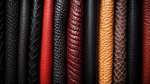 多彩皮革纹理特写