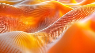 橙色波纹数字艺术背景