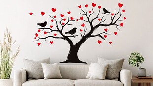 爱心树墙贴装饰温馨客厅