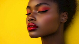 非洲裔女性的艳丽妆容