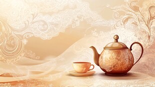 复古风茶具静物优雅画面