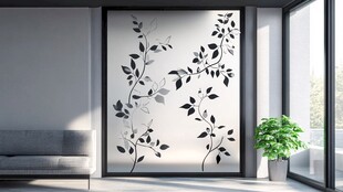 简约花叶玻璃隔断装饰