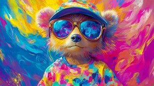 潮流萌熊的多彩时尚秀