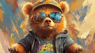 时尚小熊酷炫登场