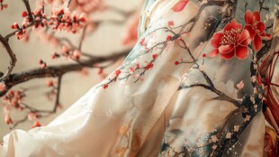 汉服佳人伴繁花