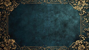 复古金花纹深绿背景边框