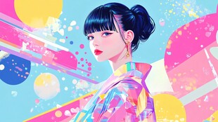 时尚潮酷女孩插画形象