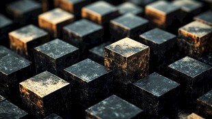 金属质感立方体排列景观