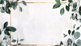 绿叶金框大理石背景图