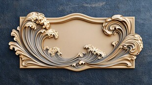 中式海浪浮雕装饰艺术