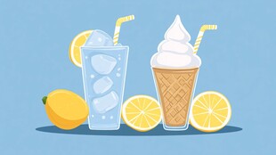 清凉柠檬饮与冰淇淋