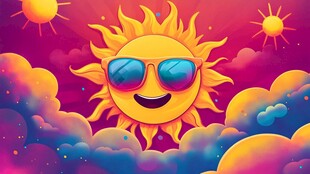 快乐太阳在梦幻云端闪耀