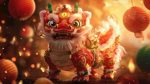 舞狮贺岁 祥瑞喜庆氛围浓