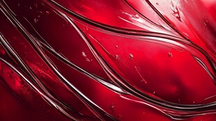 红色流动金属质感纹理图