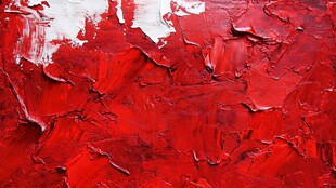 红色厚涂质感艺术笔触