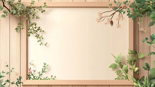 木质花框中的自然风景