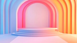 多彩拱形梦幻展示空间