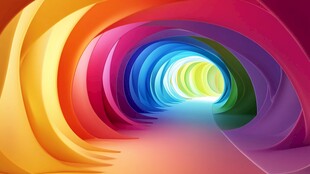 梦幻彩色螺旋隧道景观