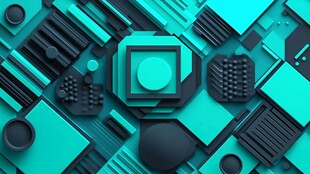 蓝绿几何元素科技风背景