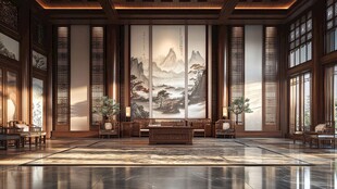 中式典雅大气的豪华会客厅
