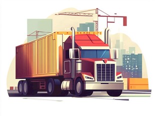 城市中的货运卡车