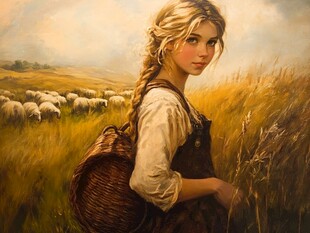 田园牧羊少女的悠然时光